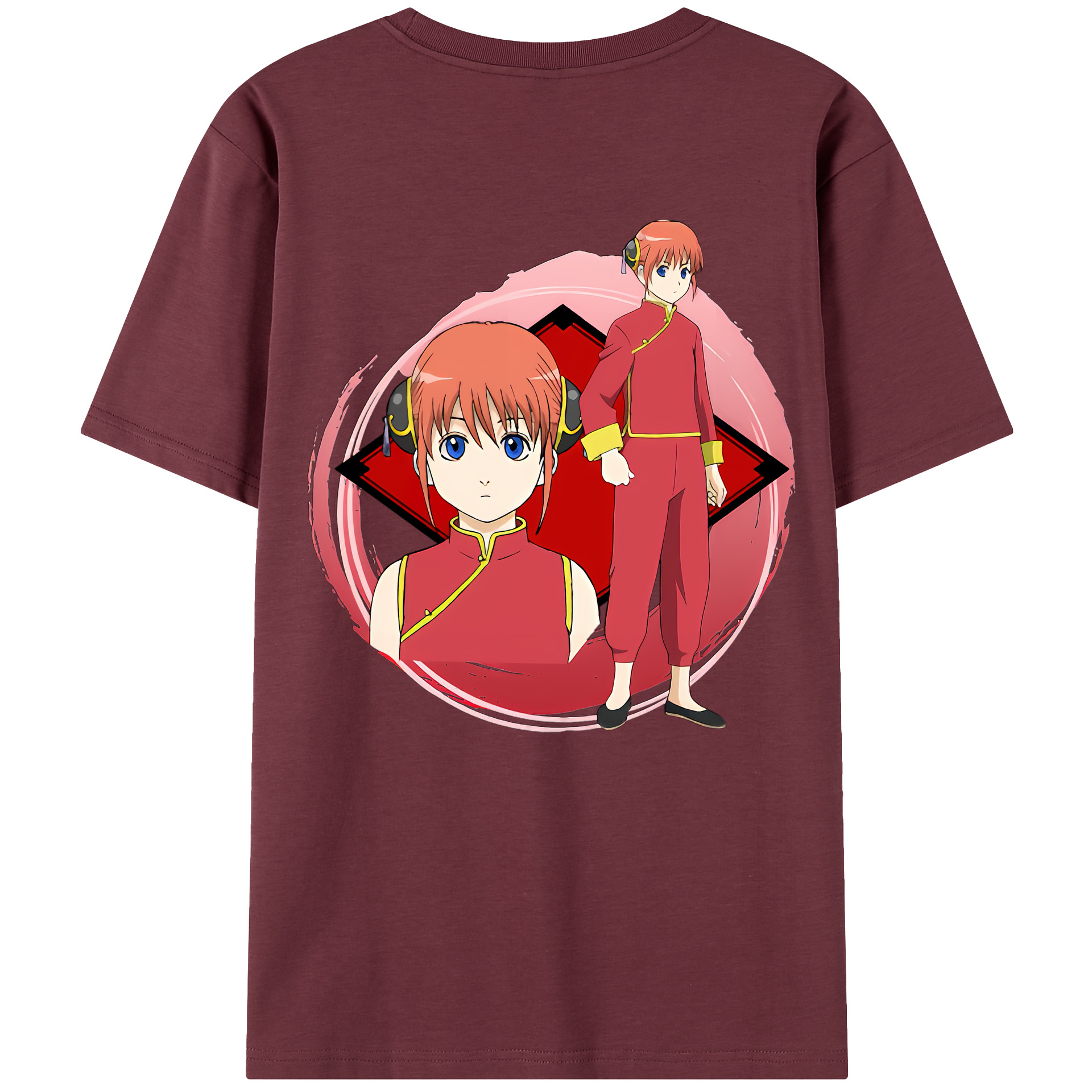 （画像用） ぎんたま 坂田銀時（さかたぎんとき） 神楽 志村新八（しむら しんぱち） GINTAMA Sakata Gintoki Kagura Shimura Shinpachi 綿100％半袖Tシャツ（背面プリント）